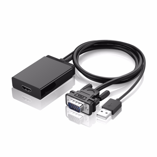 ადაპტერი UGREEN MM106 (40213) VGA + USB Audio to HDMI Converter 0.5m (Black)