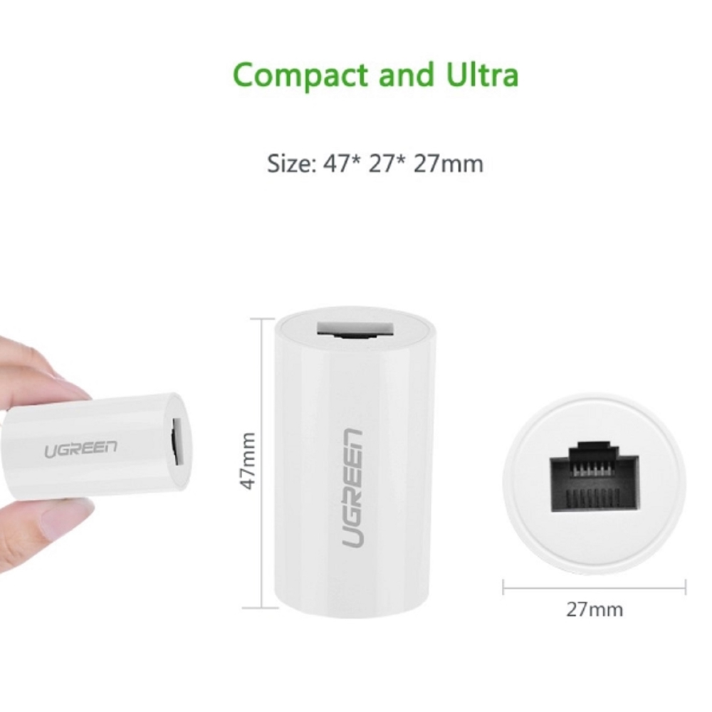 LAN გადასაბმელი UGREEN NW116 (20391), Anti Thunder Rj45 Ethernet Connector, White