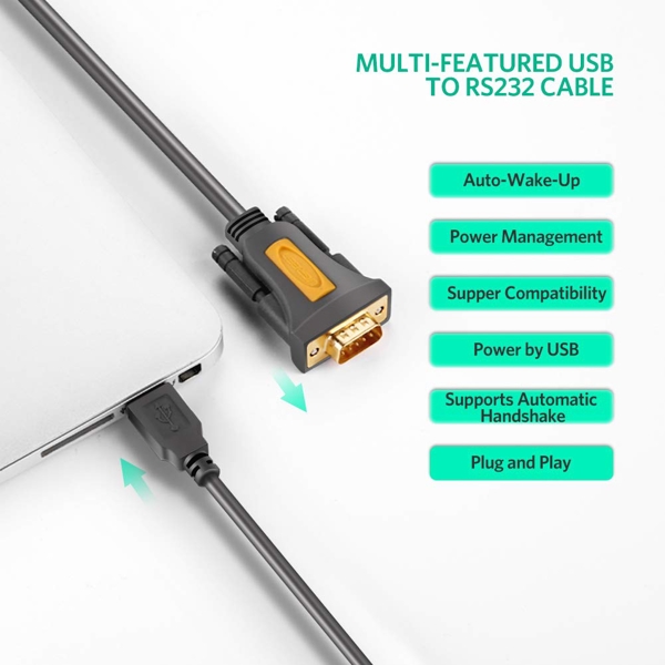 UGREEN CR104 (20222) USB to DB9 RS232 Adapter Cable 2m