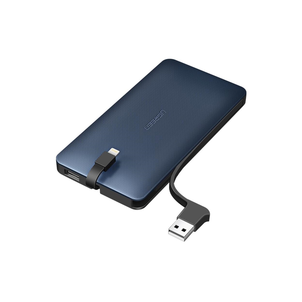 პორტატული დამტენი UGREEN PB104 (40906) 10000mAh Power Bank with Lighting Cable (Jazz Blue)