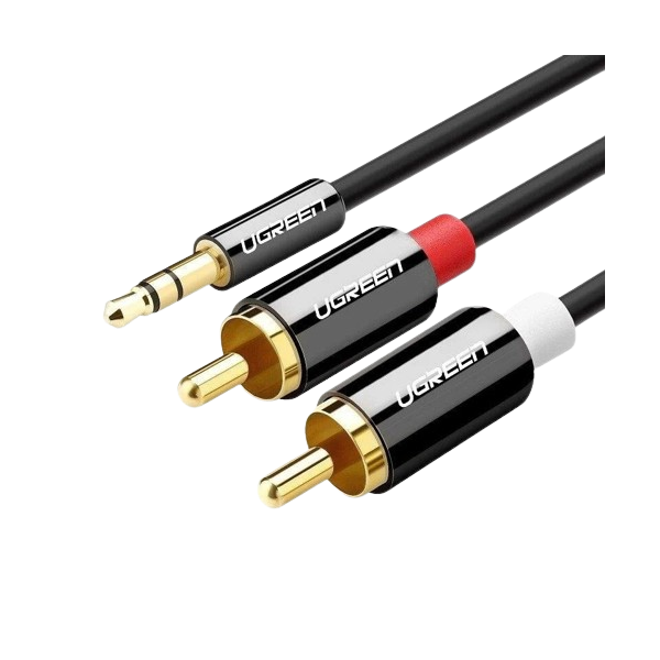 აუდიო კაბელი UGREEN AV116 (10591), 3.5mm to 2 RCA Audio Cable Adapter, 5m, Black