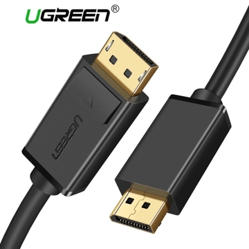 ვიდეო კაბელი UGREEN DP102 (10244) DP male to male cable 1M DisplayPort 4K 60Hz DP 1.2 Version Ultra HD 3D Cord for HDTV PC Graphics Card for Laptop Projector Displayport Cable