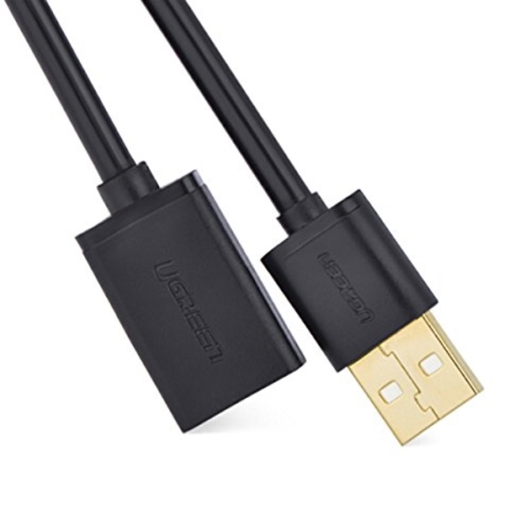 USB დამაგრძელებელი UGREEN US103 (10318) USB 2.0 A Male to A Female Cable Gold Plated 5m (Black)