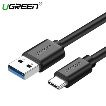 USB კაბელი UGREEN US184 (20883) USB 3.0 A Male to Type C Male Cable Nickel Plating 1.5m (black)