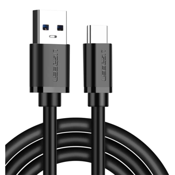 USB კაბელი UGREEN US184 (20883) USB 3.0 A Male to Type C Male Cable Nickel Plating 1.5m (black)