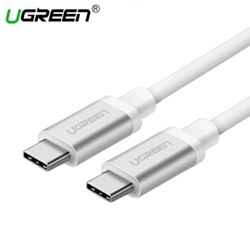 USB კაბელი UGREEN US161 (10682) USB 3.1 Type C Male to Type C Male Cable Nickel Plating Aluminum Shell 1.5m (White)