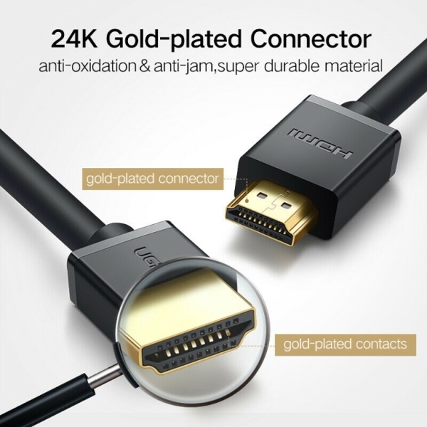 HDMI კაბელი UGREEN HD104 (10113), HDMI Cable, Support 4K 30Hz, 3D Visual Effect, 25m, Black