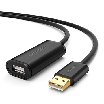 USB დამაგრძელებელი UGREEN US121 (10319) USB 2.0 Active Extension Cable, 5m, Black