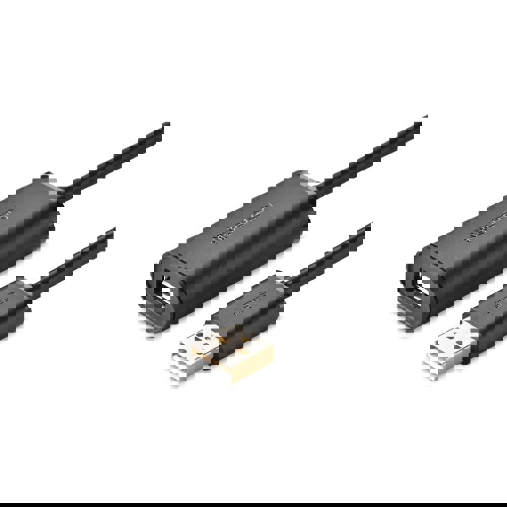 USB დამაგრძელებელი UGREEN US121 (10319) USB 2.0 Active Extension Cable, 5m, Black