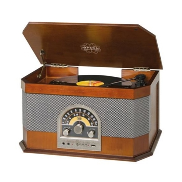  TREVI TURNTABLE TT1040BT WOODEN STEREO TURNTABLE SYSTEM RADIO MP3USBAUX IN BLUETOOTH CONNECTIVITY (33, 45, 78 RPM SPEED)