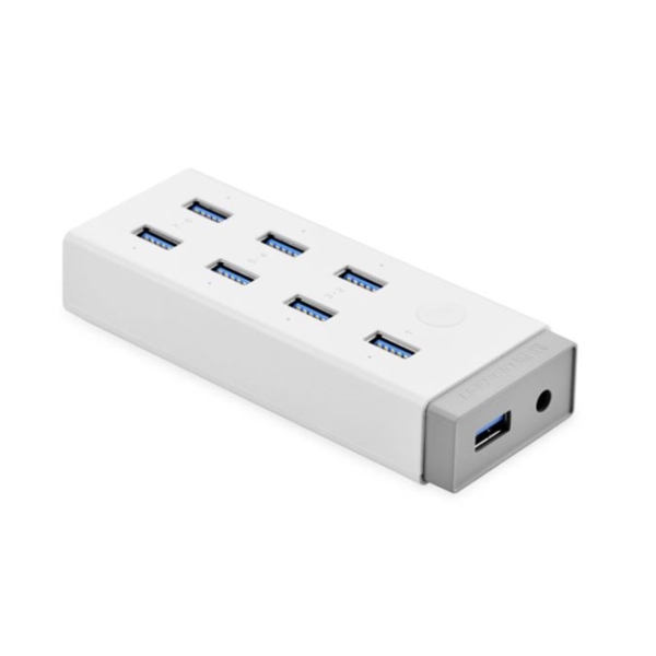 USB ჰაბი UGREEN CR116 (20296) USB 3.0 Hub 7 port with 12V 4A Power Adapter With BC1.2 For Laptop Surface 1m (White)