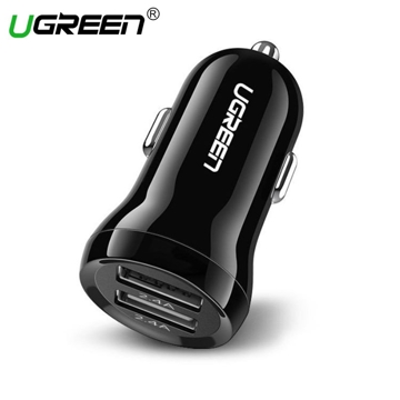 მანქანის დამტენი UGREEN ED018 (50875), Car Charger Dual USB, Black