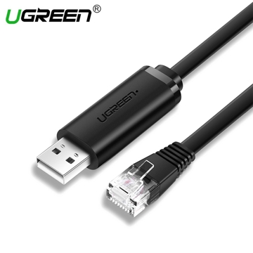 USB LAN კაბელი UGREEN CM204 (50773), USB to RJ45 Console Cable, 1.5m, Black