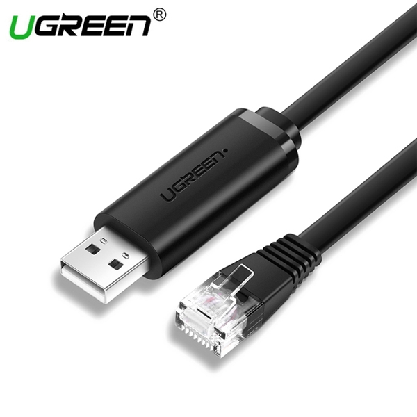 UGREEN CM204 (50773), USB to RJ45 Console Cable, 1.5m, Black