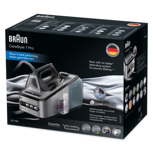 Braun IS7156BK, 2400W, Steam Iron, Black/Gray