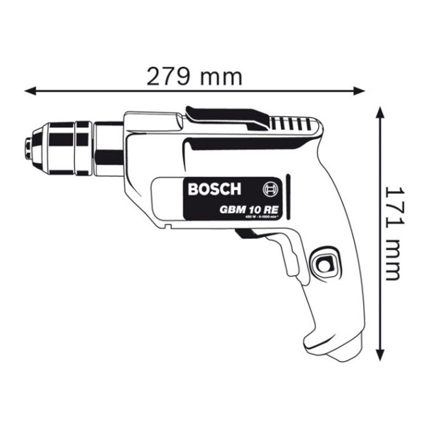 საბურღი BOSCH GBM 10 RE 