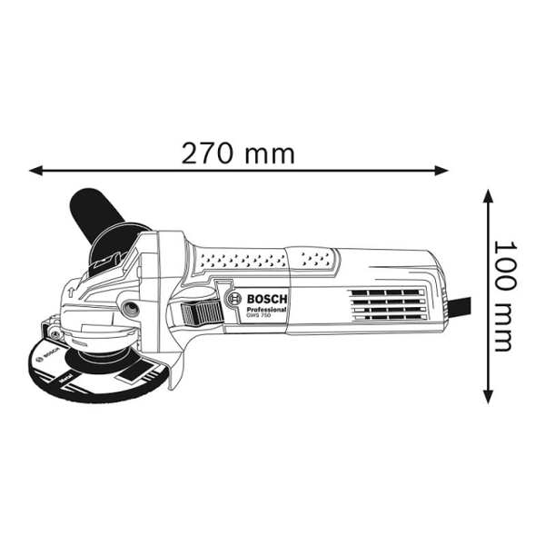 კუთხსახეხი BOSCH GWS 750-125 0601394001