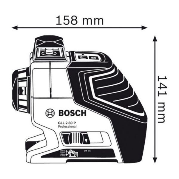 ხაზოვანი ლაზერული ნიველირი BOSCH GLL 2-80 + BS 150 0601063205