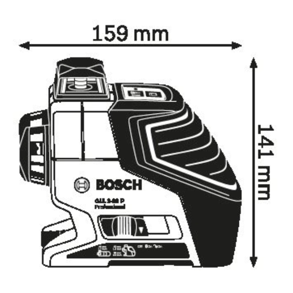 ხაზოვანი ლაზერული ნიველირი BOSCH GLL 3-80 P + L-Boxx 0601063305