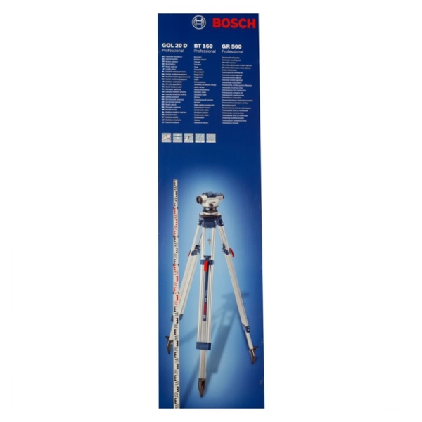 ოპტიკური ნიველირი BOSCH GOL 20 D + BT 160 + GR 500 0601068402