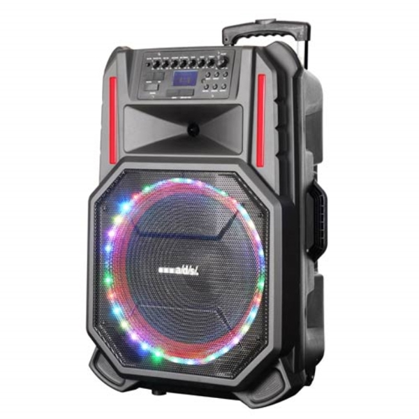 კარაოკე დინამიკი ADS SPEAKER  Trolley 120W 15inch with Bluetooth USB SDF MICS AR-T15F Speaker Size 15inch 2 Microphone Function Trolley With Battery 7.5Ah 