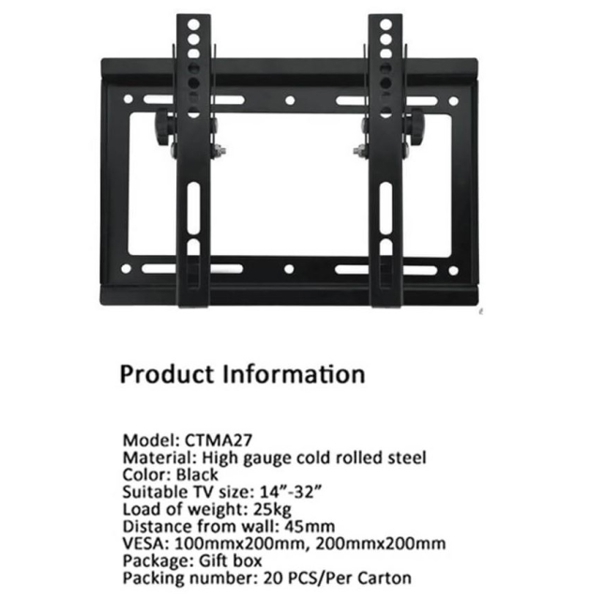 ტელევიზორის საკიდი Allscreen Universal LCD LED TV Bracket CTMA27 TV SIZE:14"-42" ინჩი