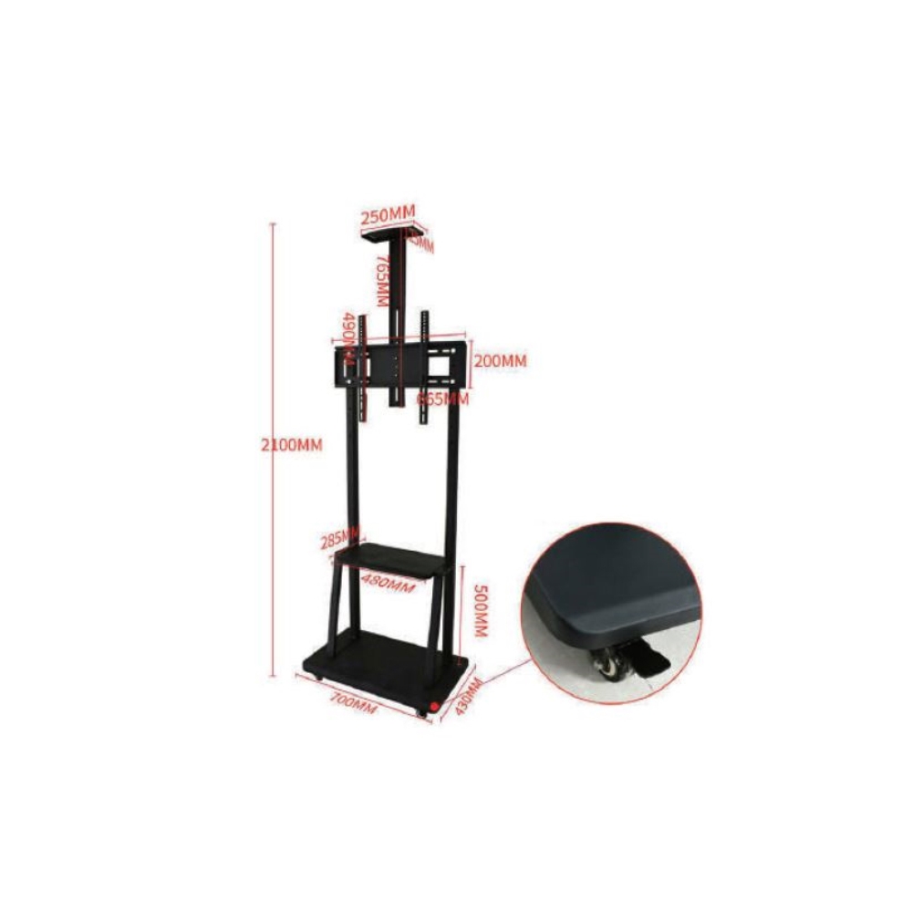 ტელევიზორის საკიდი Allscreen Universal CTMH3, 32"-65", TV Mount With Roller, Black