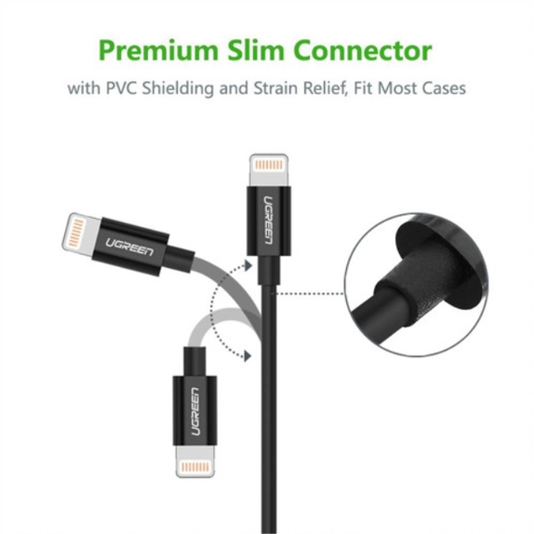 UGREEN US155 (10470) Lightning to USB 2.0 Cable Black 1M