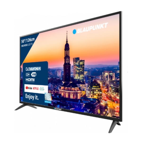 ტელევიზორი LED BLAUPUNKT 50"(127CM) 50UK950  BLACK D-LED SMART ANDROID AOSP 8.0 16:9  ULTRA HD 4K  DVB-TT2CS2 CI+ 3XHDMI 2XUSB + AIR MOUSE