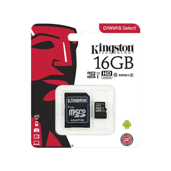 KINGSTON SDCS16GB micro 16GB WITH SD ADAPTER