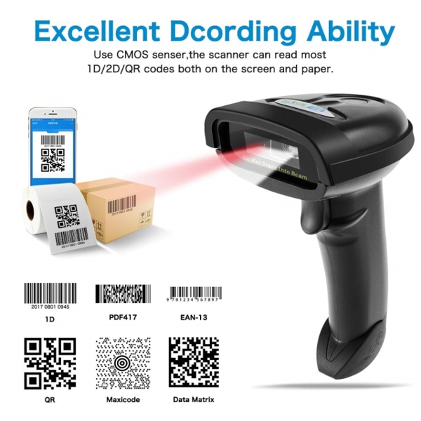 ბარკოდ სკანერი NETUM NT-1228BL Handheld Wireless Barcode Scanner and NT-1228BL Bluetooth 1D / 2D QR PDF417 Barcode Reader for IOS Android IPAD