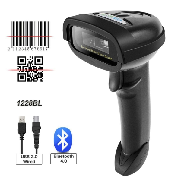 ბარკოდ სკანერი NETUM NT-1228BL Handheld Wireless Barcode Scanner and NT-1228BL Bluetooth 1D / 2D QR PDF417 Barcode Reader for IOS Android IPAD