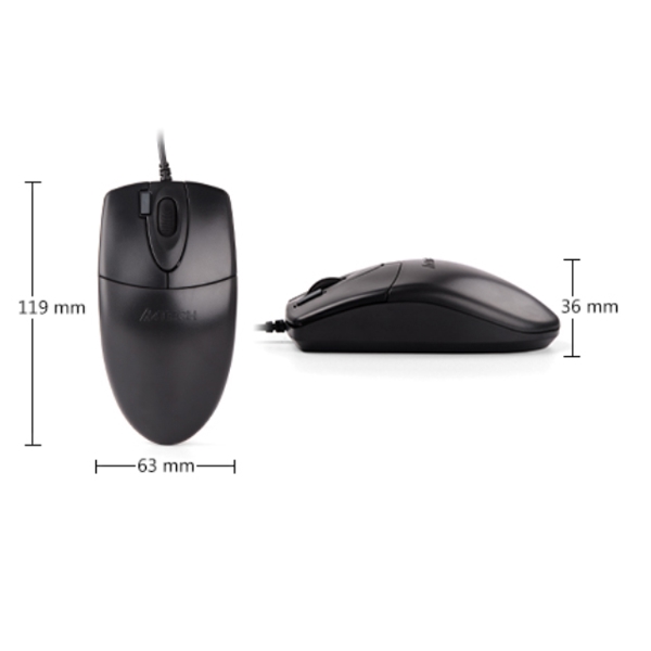 მაუსი A4Tech OP-620D V-TRACK WIRED MOUSE USB BLACK, 