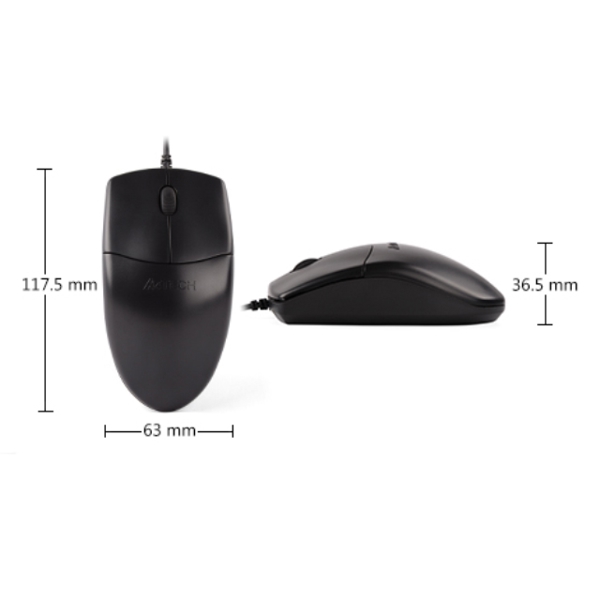 მაუსი A4Tech N-300 V-TRACK WIRED MOUSE USB BLACK