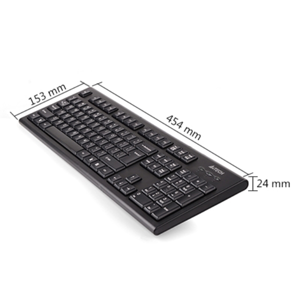 კლავიატურა A4Tech KR-85 COMFORT KEYBOARD USB BLACK US+RUSSIAN