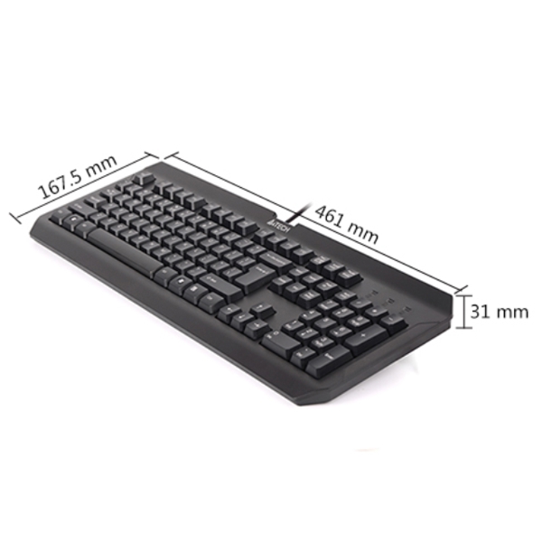 კლავიატურა A4Tech K-100 KEYBOARD USB BLACK US+RUSSIAN