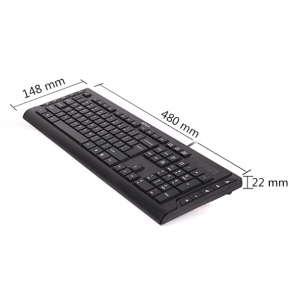 კლავიატურა A4Tech KD-600 X-SLIM KEYBOARD USB BLACK US+RUSSIAN