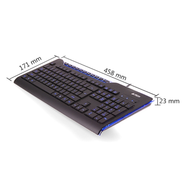 კლავიატურა A4Tech KD-800L X-SLIM LED LIGHTING KEYBOARD USB BLUE