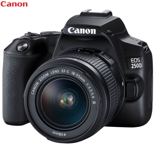 ციფრული ფოტოაპარატი Canon EOS 250D Black EF S 18 55mm 24.1 megapixel 4K movies Movable screen Wi-Fi Bluetooth Optical viewfinder Dual Pixel CMOS AF Guided UI Creative Assist