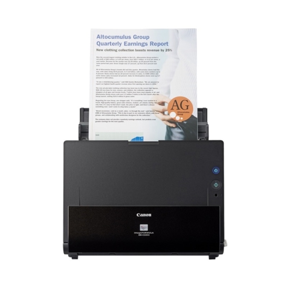 სკანერი CANON image FORMULA DR C225W Scanning speed A4 single sided Automatic Document Feeder 30 Sheets Double sided scanning Wi FI PDF creation Simples Duplex Folio Skip Blank Page 600dpi 25ppm 50ipm Approx 1500 scans per day