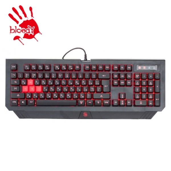 კლავიატურა A4Tech B125 BLOODY KEYBOARD USB BLACK US+RUSSIAN