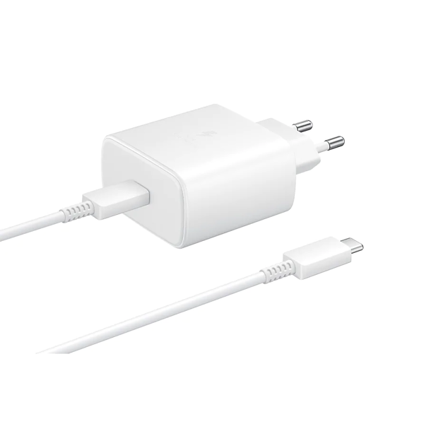 მობილურის დამტენი Samsung 45W AC Charger With USB Type-C Cable (EP-TA845XWEGRU) White