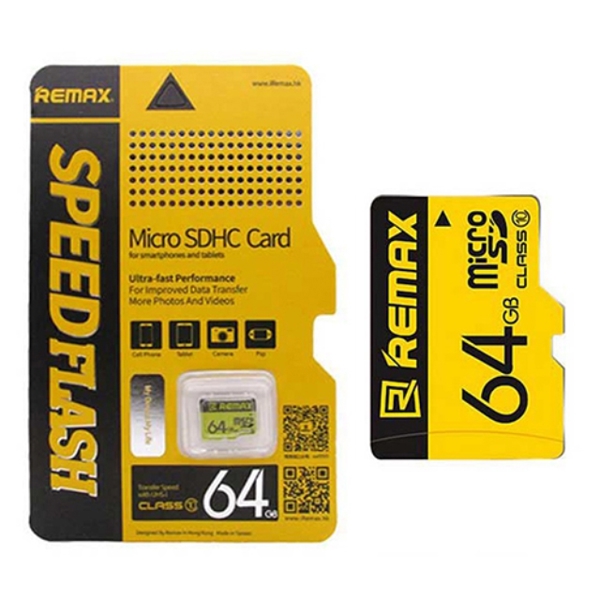 მეხსიერების ბარათი REMAX მიკრო TF card Speed flesh Micro SDHC 64GB Class 10