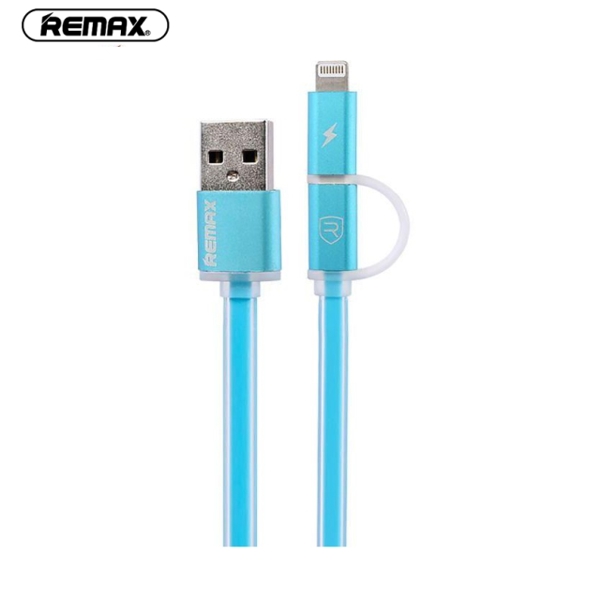 USB კაბელი REMAX 2 IN 1 Cable Aurora RC 020t blue