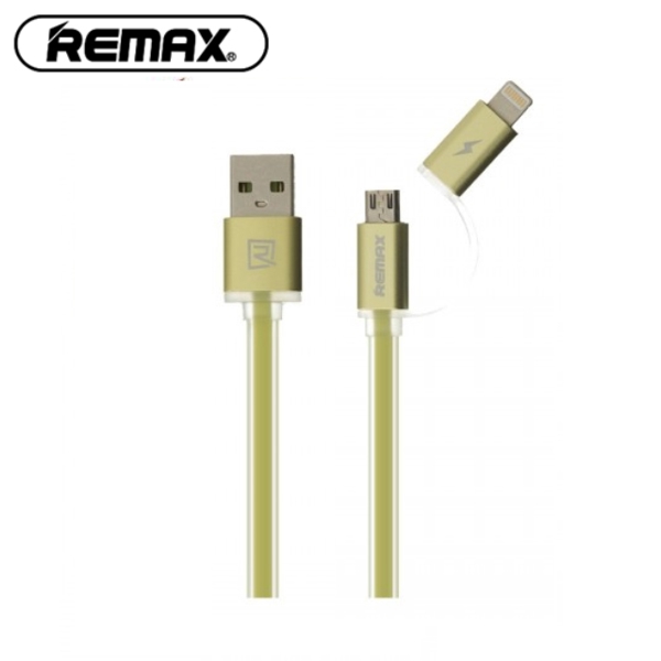 USB კაბელი REMAX 2 IN 1 Cable Aurora RC 020t Green