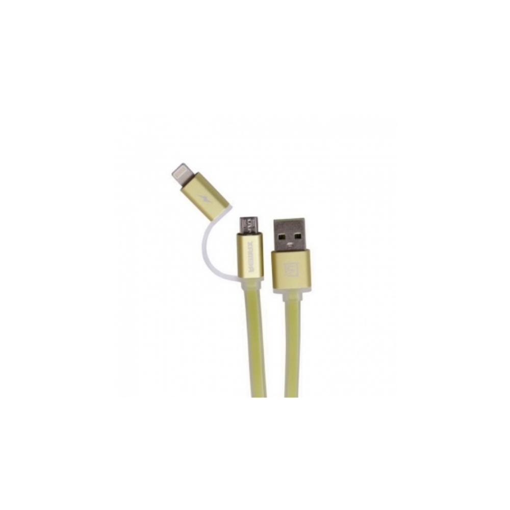 USB კაბელი REMAX 2 IN 1 Cable Aurora RC 020t Green