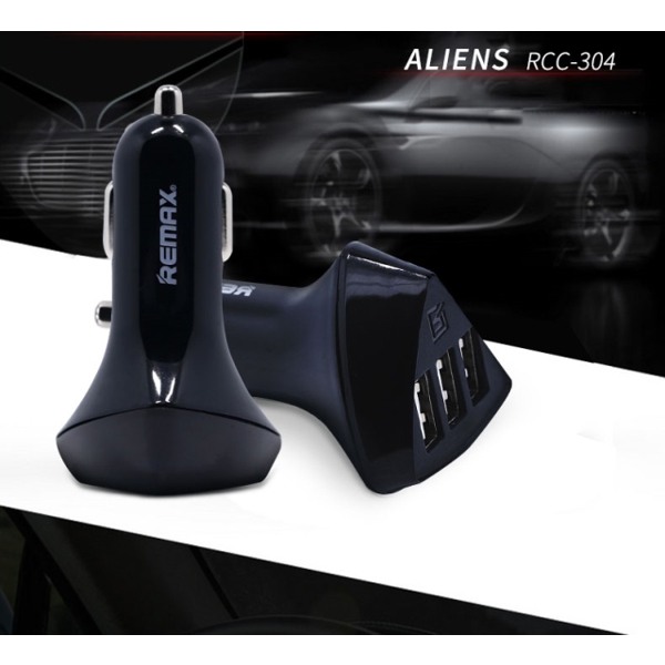 მანქანის დამტენი REMAX RCC 304 Alien 3USB Car Charger Black