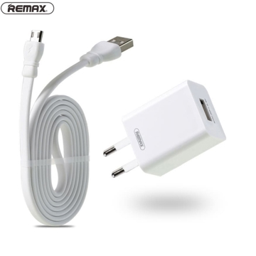 მობილური დამტენი  REMAX Traveller series 2.4A Data Cable Charger RP U14m white