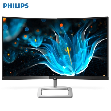 PHILIPS E-Line 27 "Curved LCD monitor with Ultra Wide-Color. LCD panel type VA LCD ; Aspect ratio: 16:9 ; Maximum resolution 1920 x 1080 @ 75 Hz ; •  Response time (typical): 4 ms (Grey to Grey), Brightness: 250 cd/m²; SmartContrast: 20,000,000:1; Contrast ratio (typical): 3000:1; Viewing angle: 178º / 178º; Display colors: 16.7 M ; Signal Input: VGA (Analog ),DisplayPort,HDMI (digital, HDCP).  Built-in Speakers 3 W x 2. VESA mount (100 x 100 mm); Color: Black / Silver. Warranty 2 Years.