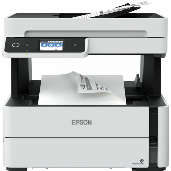 ჭავლური პრინტერი EPSON M3170 (C11CG92405) Wi-Fi / Network connection/ Duplex / ADF Printing Speed ISO/IEC 24734: 20 pages/min Monochrome უწყვეტი მიწოდების სისტემით